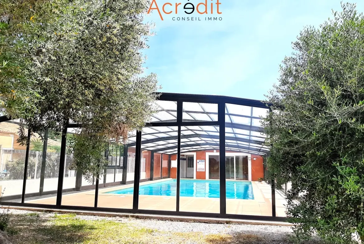 Appartement pavillon T3 à Béziers avec piscine, jardin et parking - Résidence sécurisée 