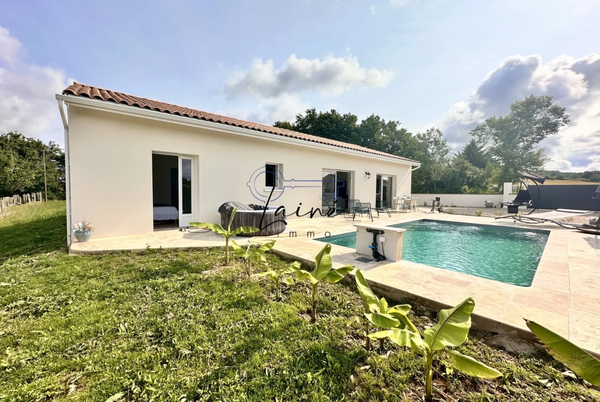 À vendre maison de plain-pied avec piscine à 15 km de Bergerac, secteur recherché 
