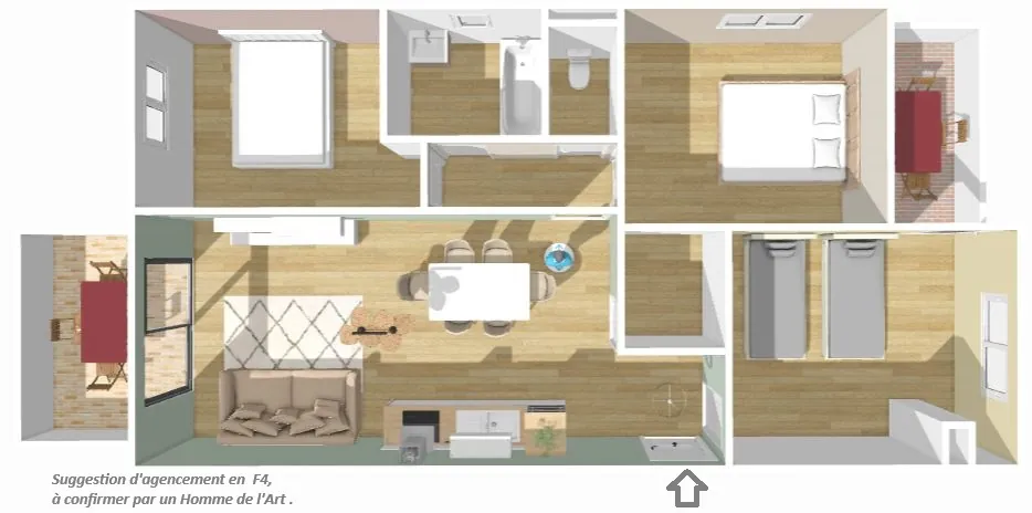Appartement F3 avec terrasse et parking à Bastia Fango, secteur recherché 