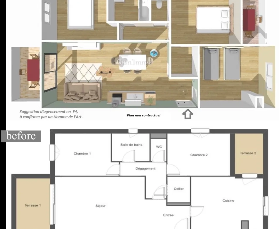 Appartement F3 avec terrasse et parking à Bastia Fango, secteur recherché 