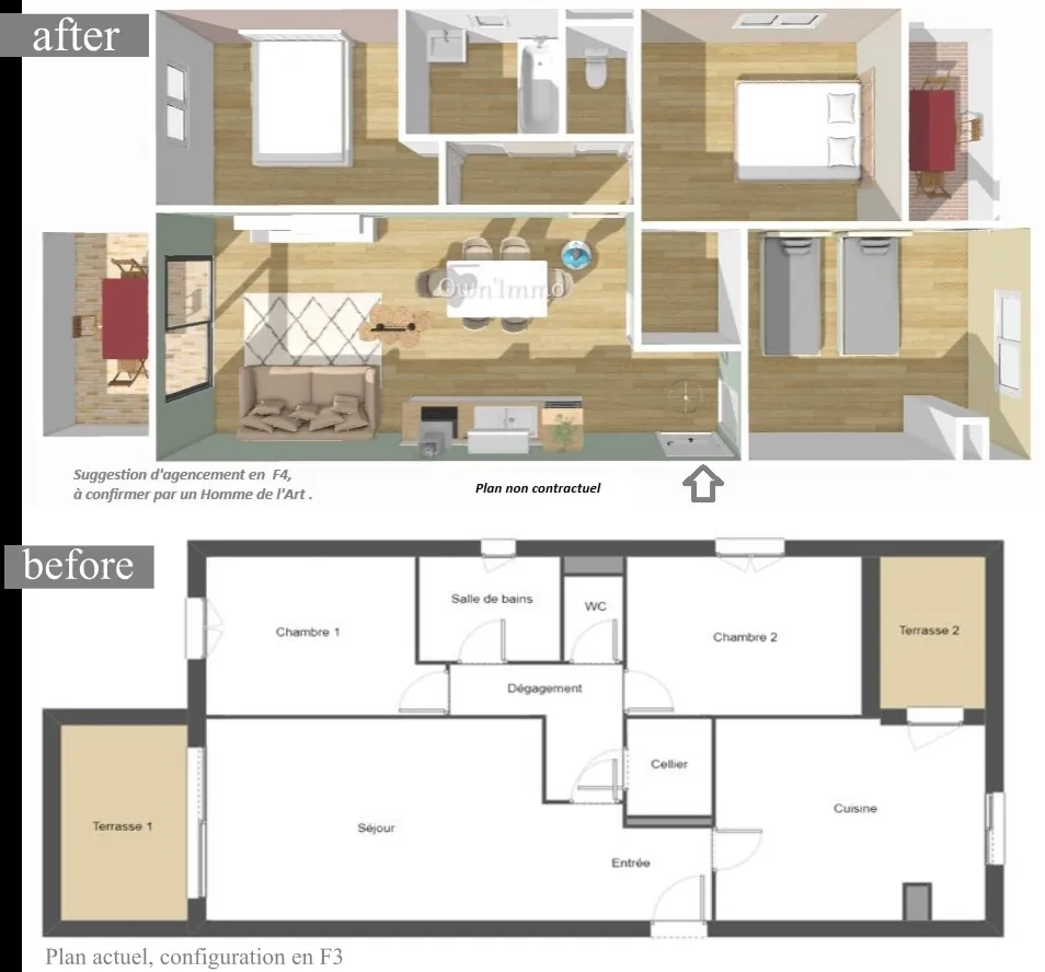 Appartement F3 avec terrasse et parking à Bastia Fango, secteur recherché 