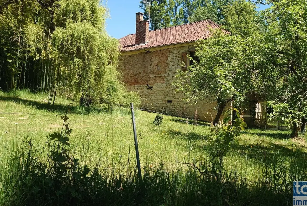 Charmante maison en pierre avec terrain fruitier à Boissières, proche Cahors 