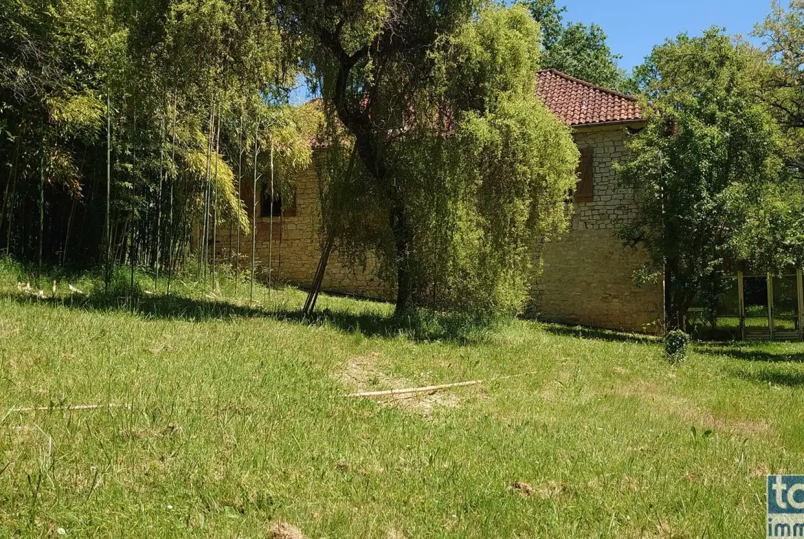 Charmante maison en pierre avec terrain fruitier à Boissières, proche Cahors 