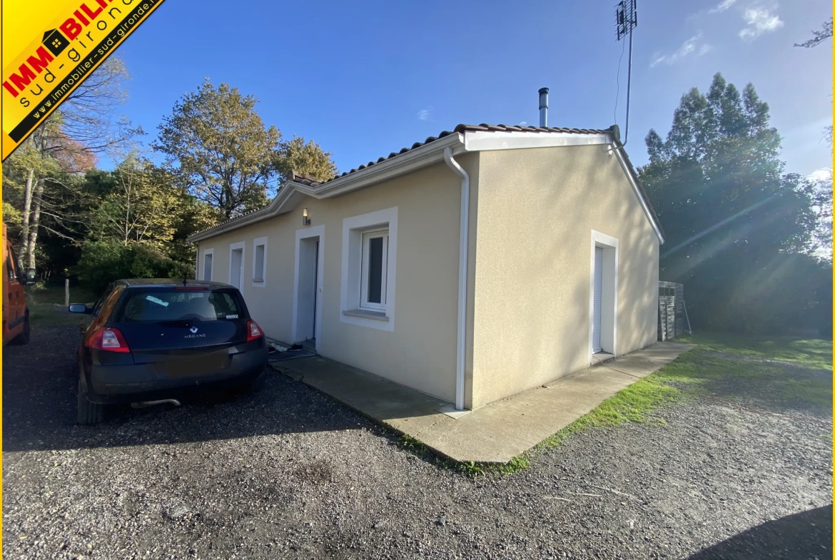 Maison contemporaine 4 chambres à Pujols sur Ciron – Plain-pied et garage 