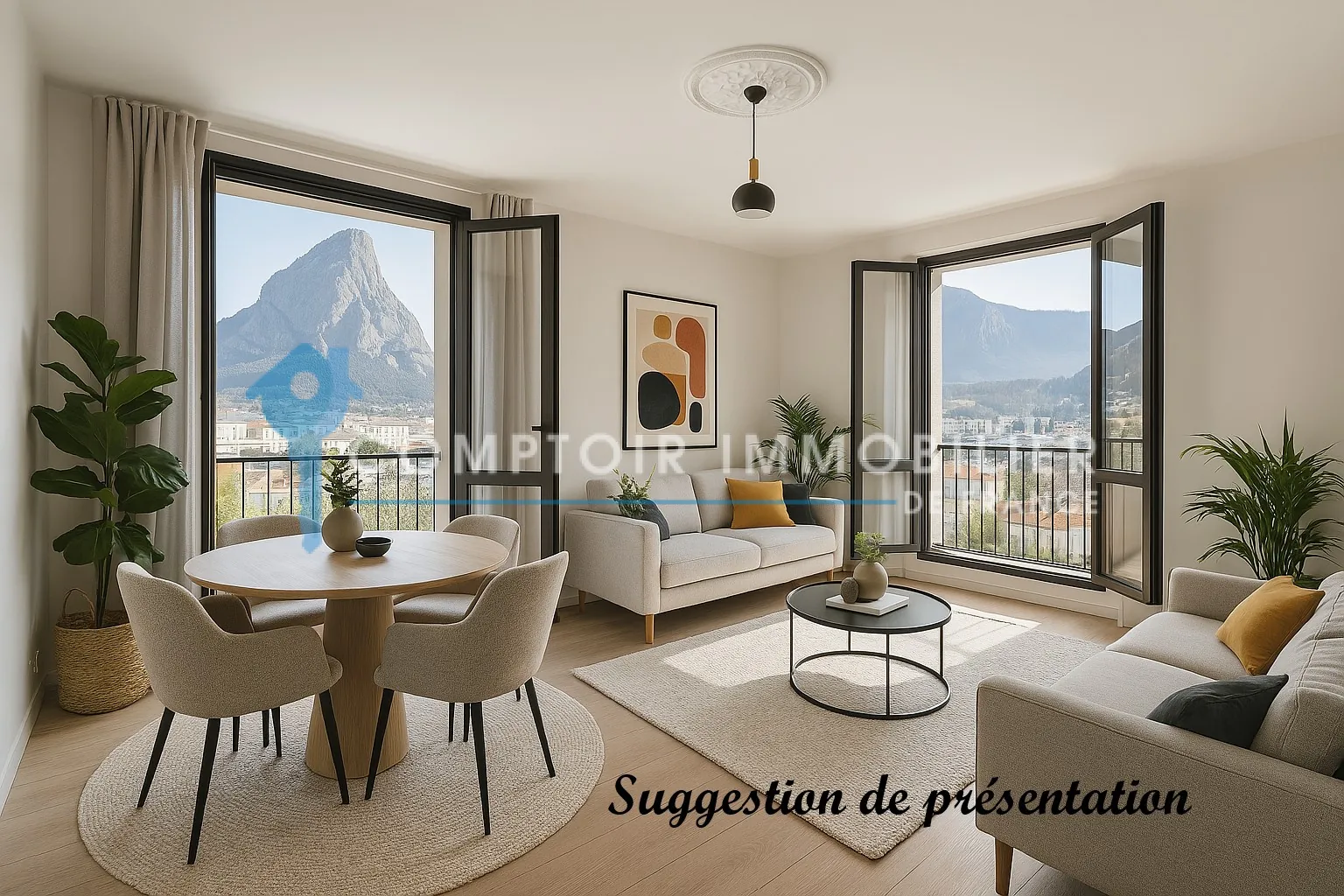 Appartement T5 avec vue panoramique à Fontaine - 110 m² avec balcon en vente 