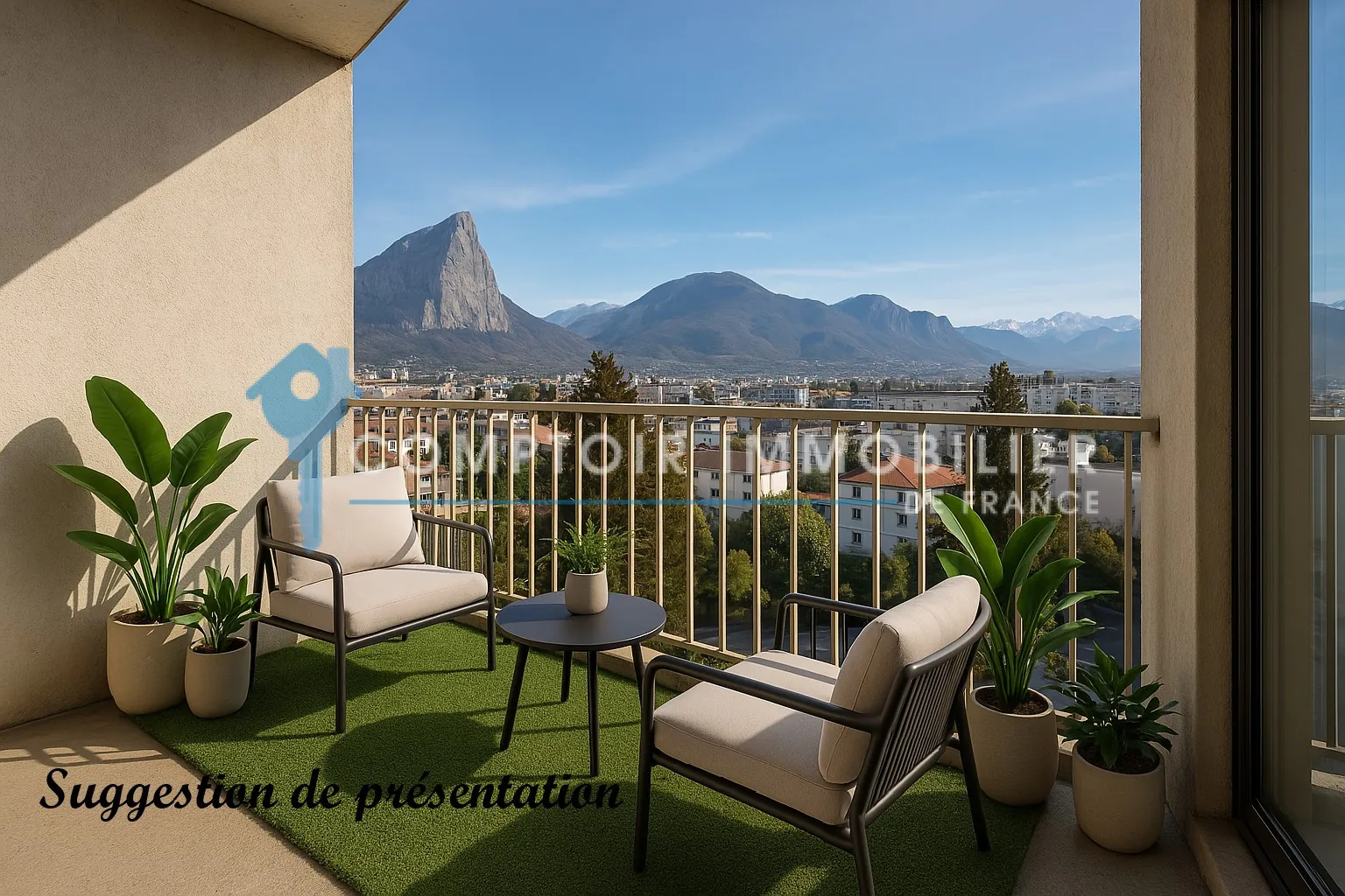 Appartement T5 avec vue panoramique à Fontaine - 110 m² avec balcon en vente 