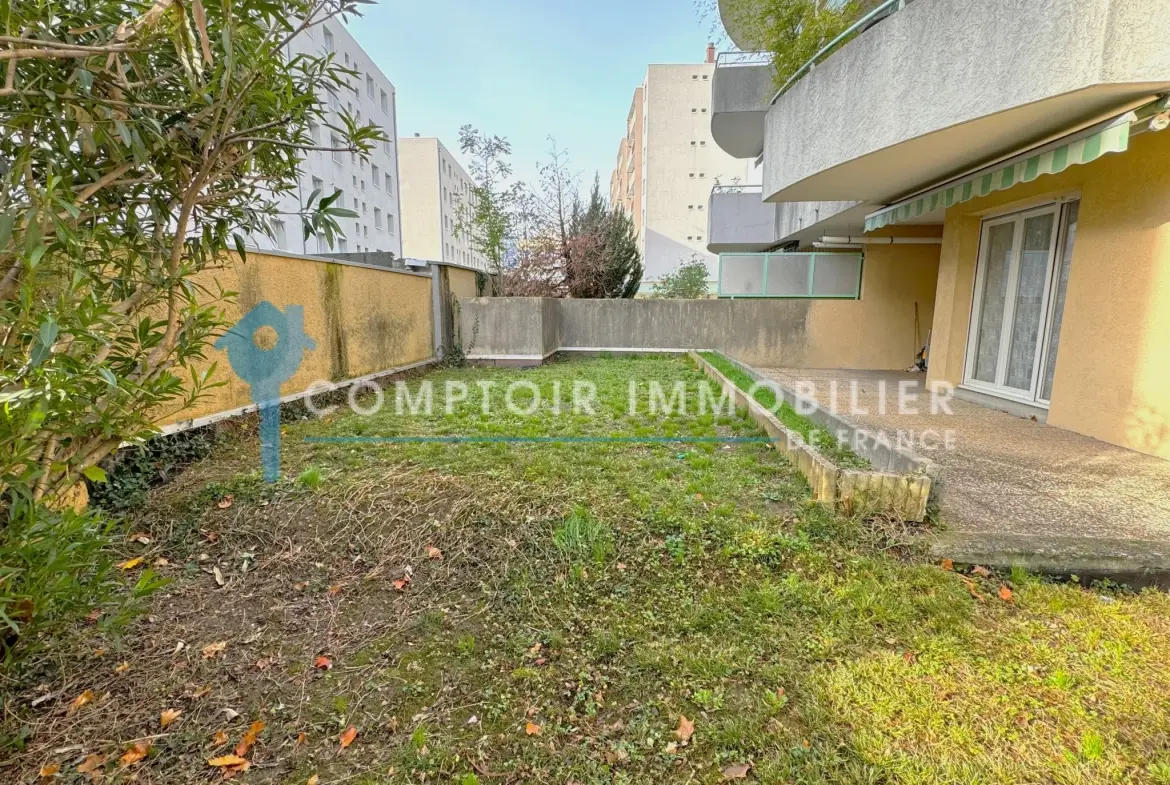 Appartement T3 avec jardin à Grenoble Peretto – Résidence sécurisée, garage et proximité centre-ville 