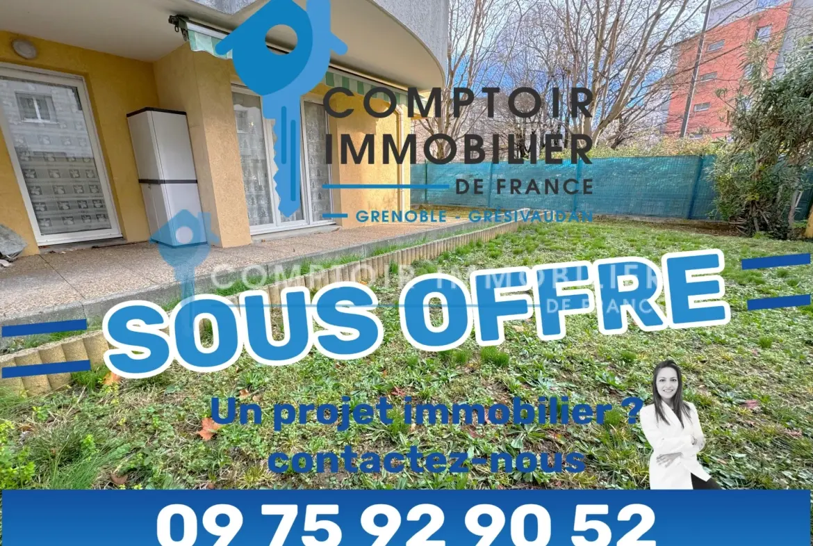 Appartement T3 avec jardin à Grenoble Peretto – Résidence sécurisée, garage et proximité centre-ville 