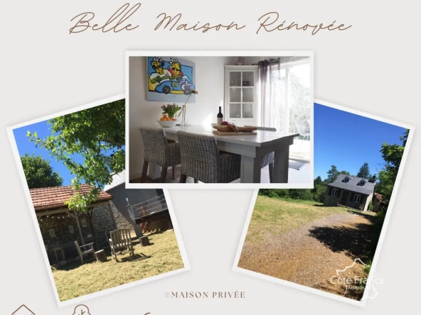 Maison rénovée avec jardin et grange en pierre en Dordogne à vendre