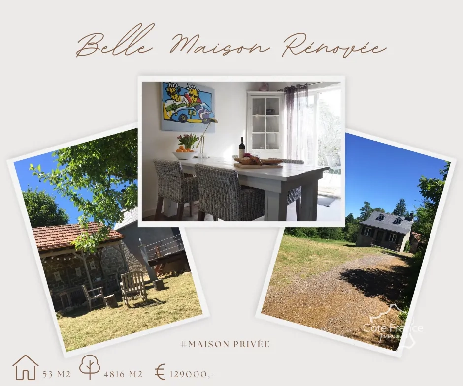 Maison rénovée avec jardin et grange en pierre en Dordogne à vendre 