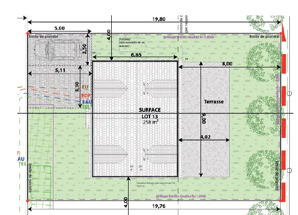 Terrain constructible de 258 m² à Villebon-sur-Yvette à proximité de Palaiseau 