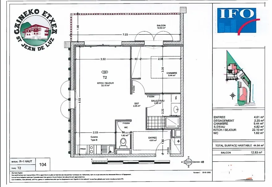 Vente d'un appartement 2 pièces avec balcon et parking à Saint-Jean-de-Luz 