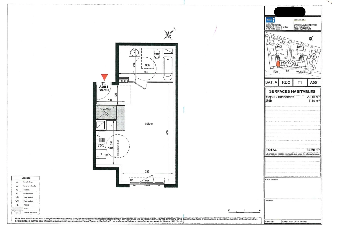 Studio de 36m² à vendre avec parking et cave à Elancourt 