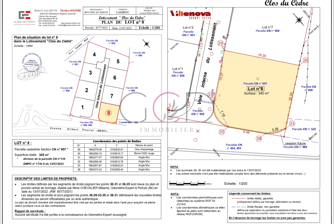 Terrain à bâtir de 345 m² à Lambesc en lotissement verdoyant, exposé sud 
