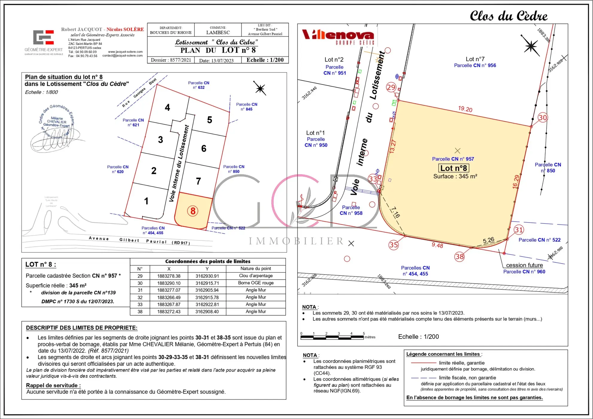 Terrain à bâtir de 345 m² à Lambesc en lotissement verdoyant, exposé sud 