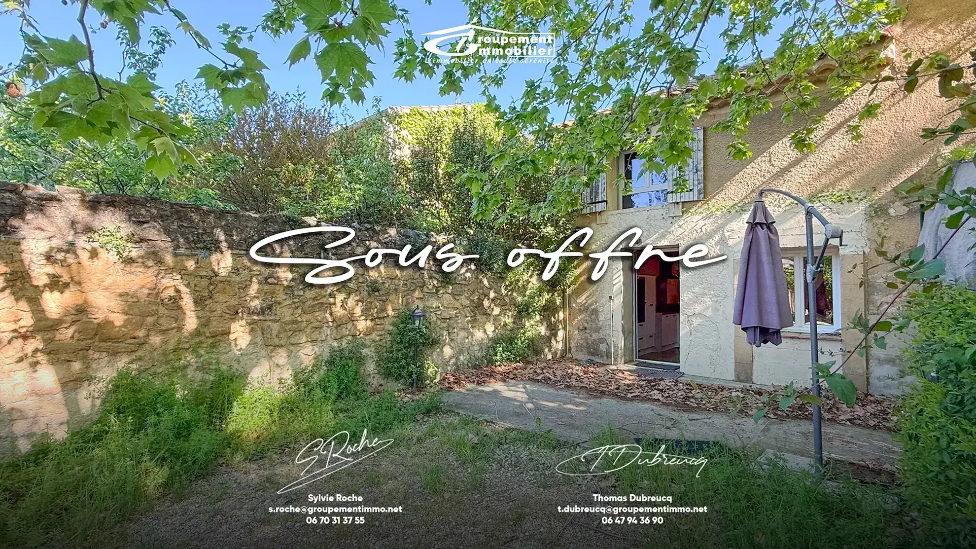 Maison mitoyenne rénovée avec jardin à Caderousse, proche Avignon 
