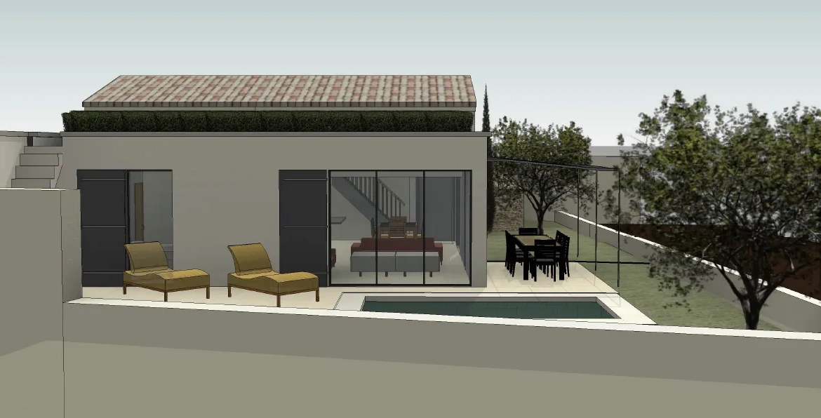 Terrain constructible de 365 m² à Caseneuve dans le Luberon avec permis de construire 