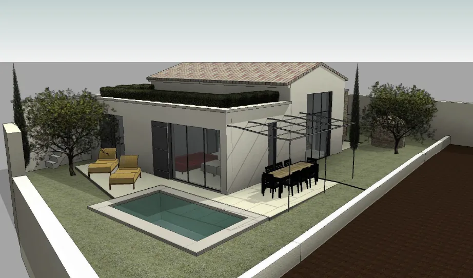 Terrain constructible de 365 m² à Caseneuve dans le Luberon avec permis de construire 