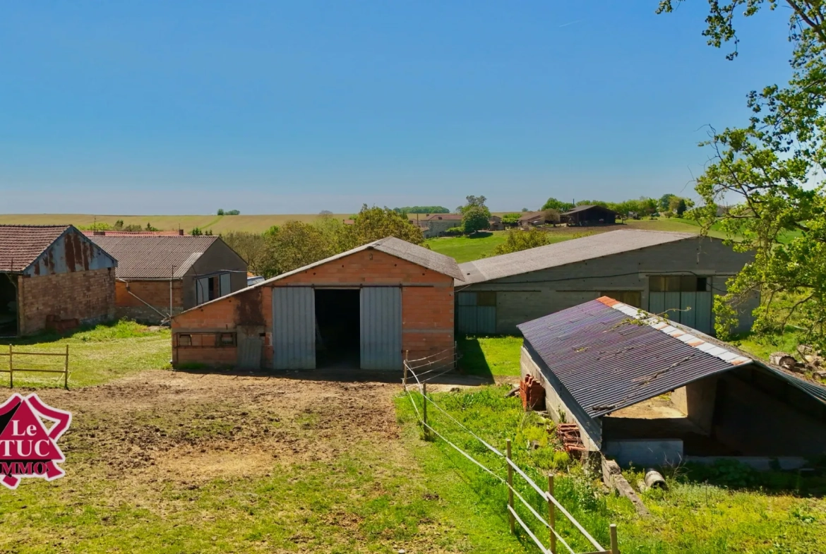 Grande ferme familiale avec dépendances, idéalement située à Brassac en Tarn-et-Garonne 