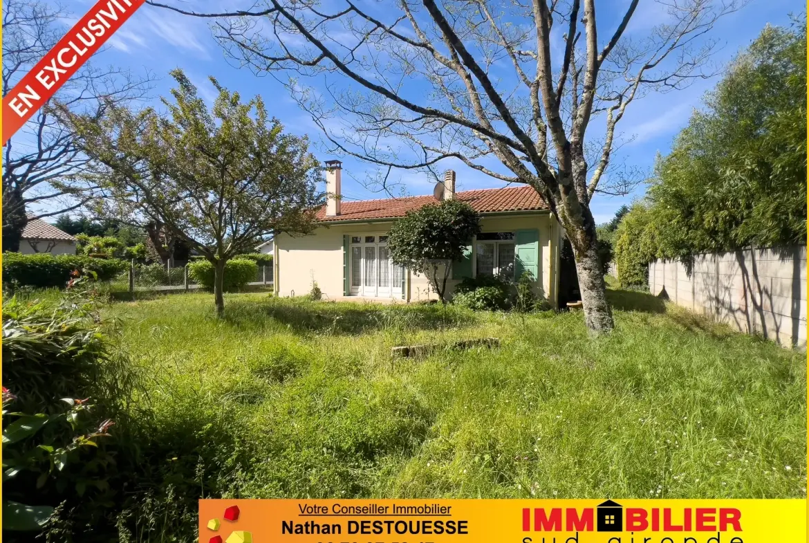 Maison à rénover avec grand garage près du centre de Podensac 