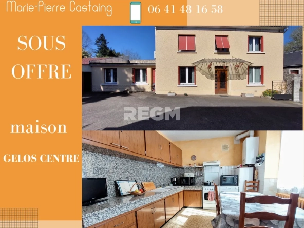Maison ancienne à vendre à Gelos avec jardin, garages et fort potentiel de rénovation