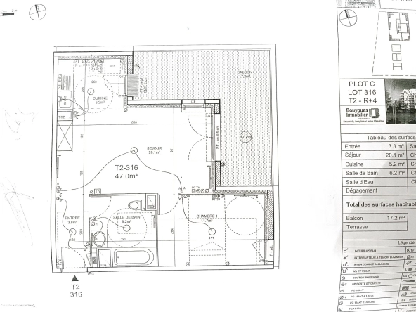Appartement T2 à vendre à Bordeaux avec balcon, parking et construction récente