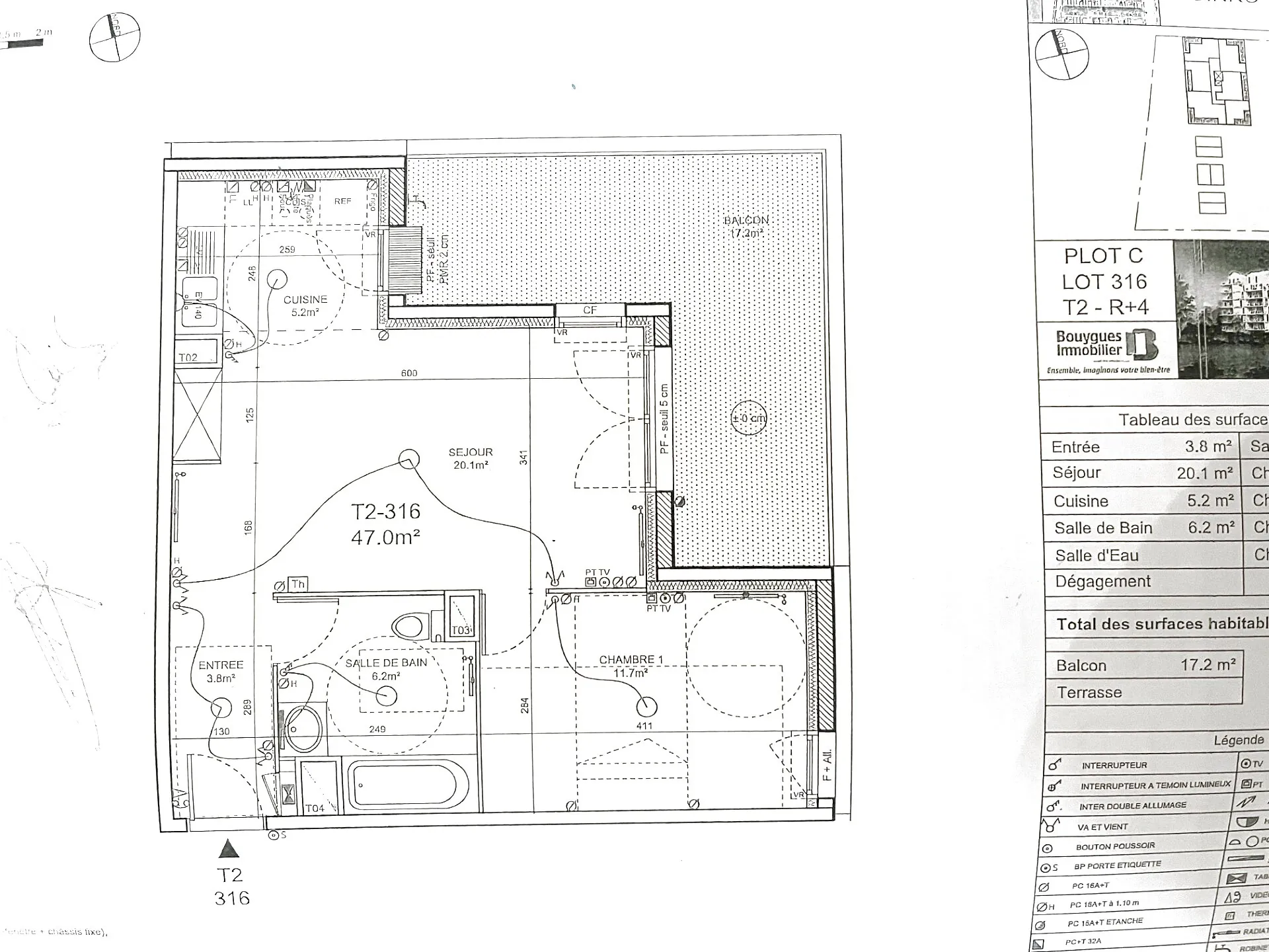 Appartement T2 à vendre à Bordeaux avec balcon, parking et construction récente 