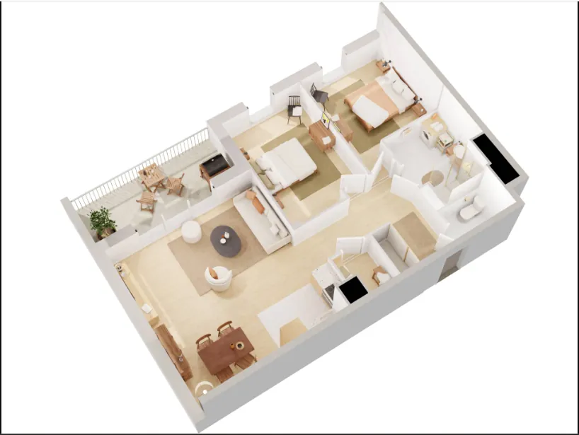Appartement T3 neuf à Rezé avec balcon et parking, livraison 2025 