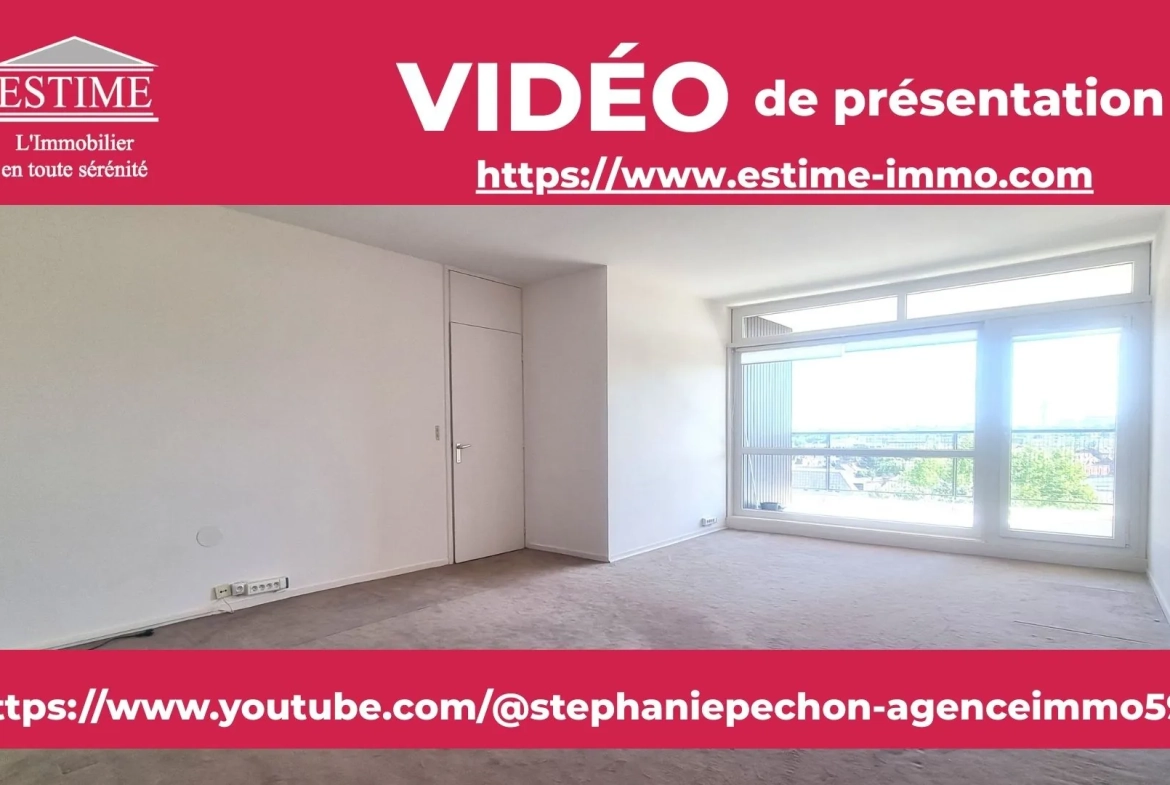 Appartement T4 à Lille Parc Saint-Maur avec garage, cave et loggia 