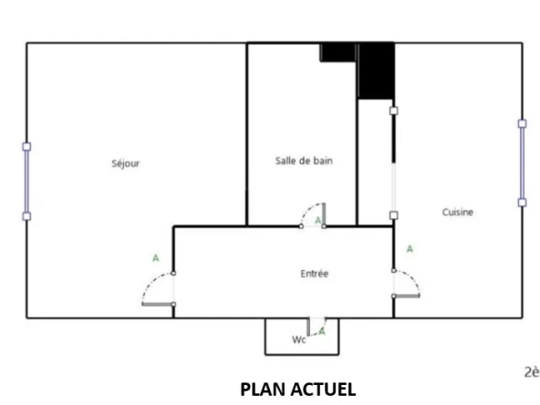 Appartement de 44 m² à Lyon 8, potentiel de rénovation, proximité transports et commerces 