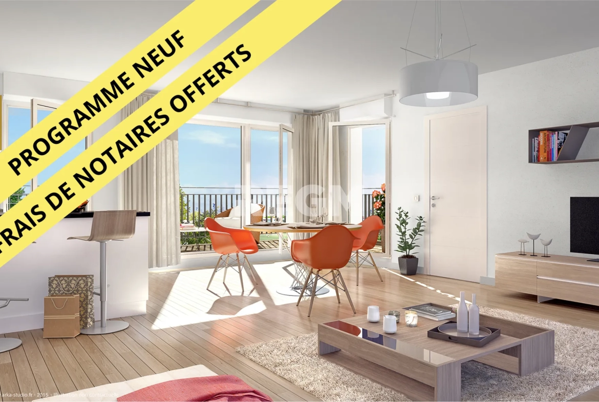 Appartement 2 pièces neuf avec balcon à Bussy-Saint-Georges proches RER A 