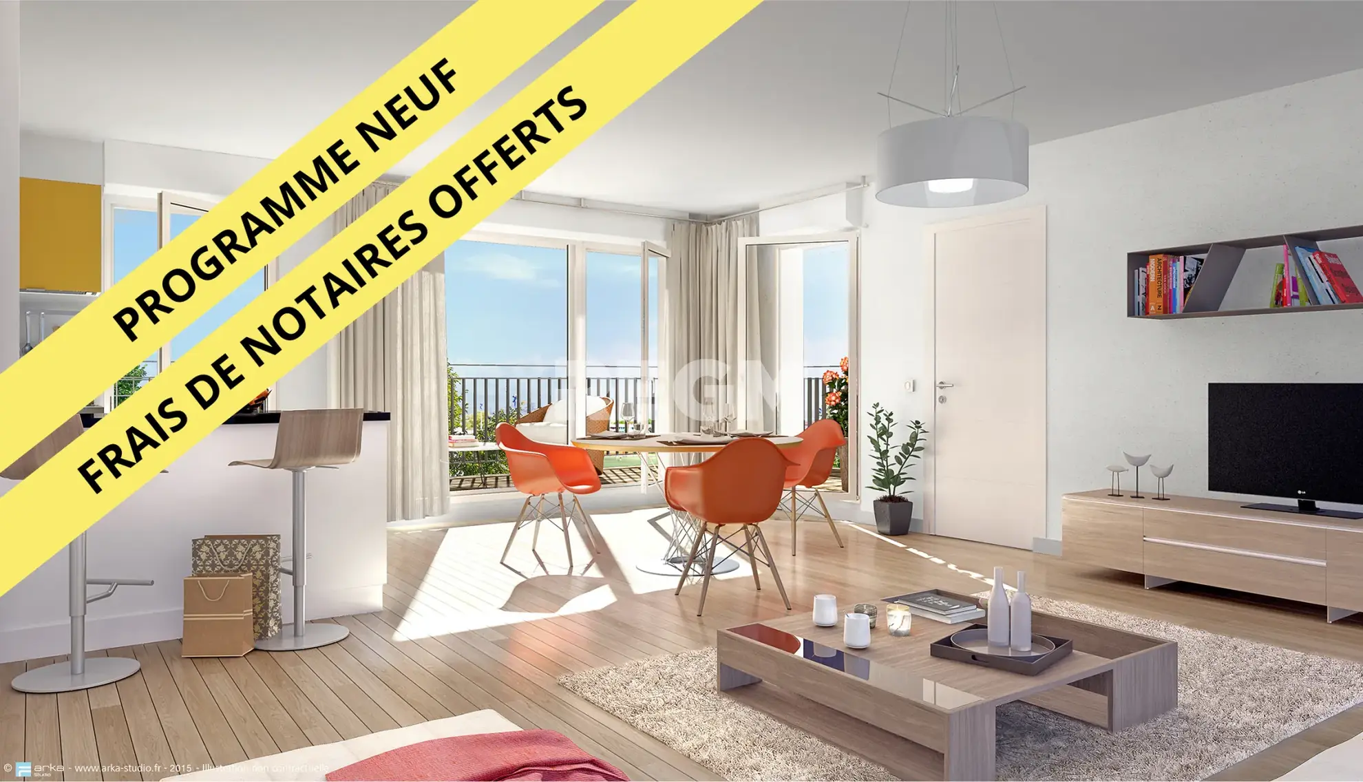 Appartement 2 pièces neuf avec balcon à Bussy-Saint-Georges proches RER A 