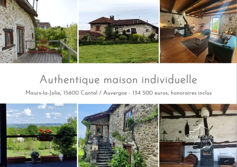 Maison authentique avec vue dans un hameau à Maurs, 115 m², jardin, proche commodités 