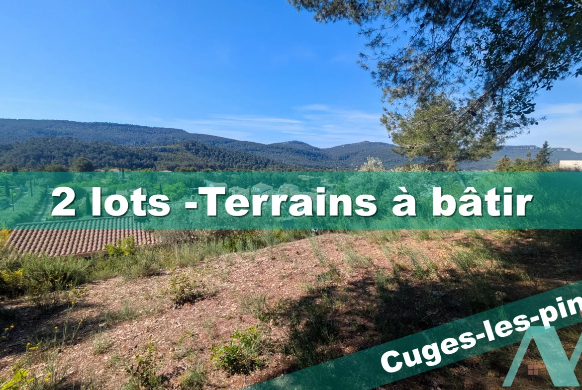 Deux terrains à bâtir avec permis validé à Cuges-les-Pins, vue campagne 