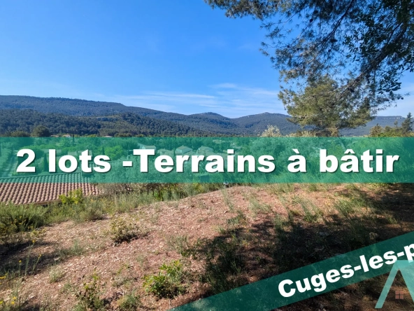 Deux terrains à bâtir avec permis validé à Cuges-les-Pins, vue campagne