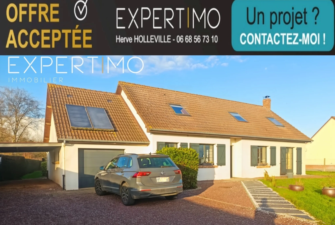 Maison avec jardin arboré et garage à Rue, proximité Baie de Somme 