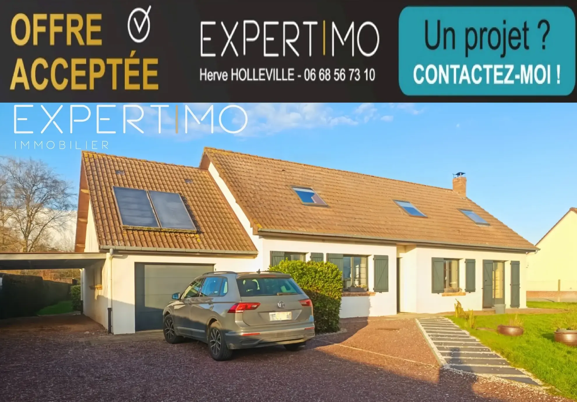 Maison avec jardin arboré et garage à Rue, proximité Baie de Somme 