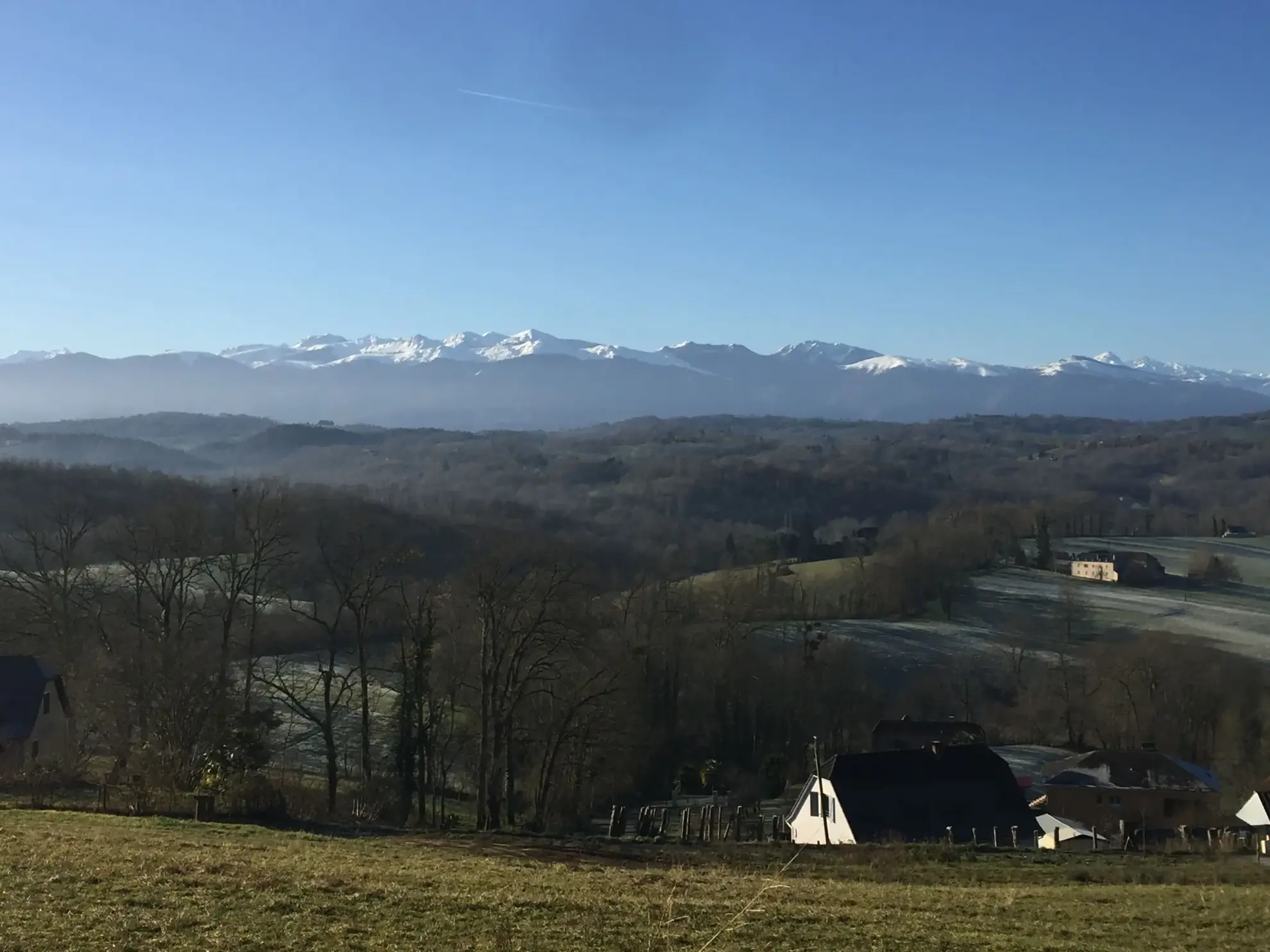 Terrain constructible de 2 969 m² avec vue panoramique sur les Pyrénées à Lasseube 
