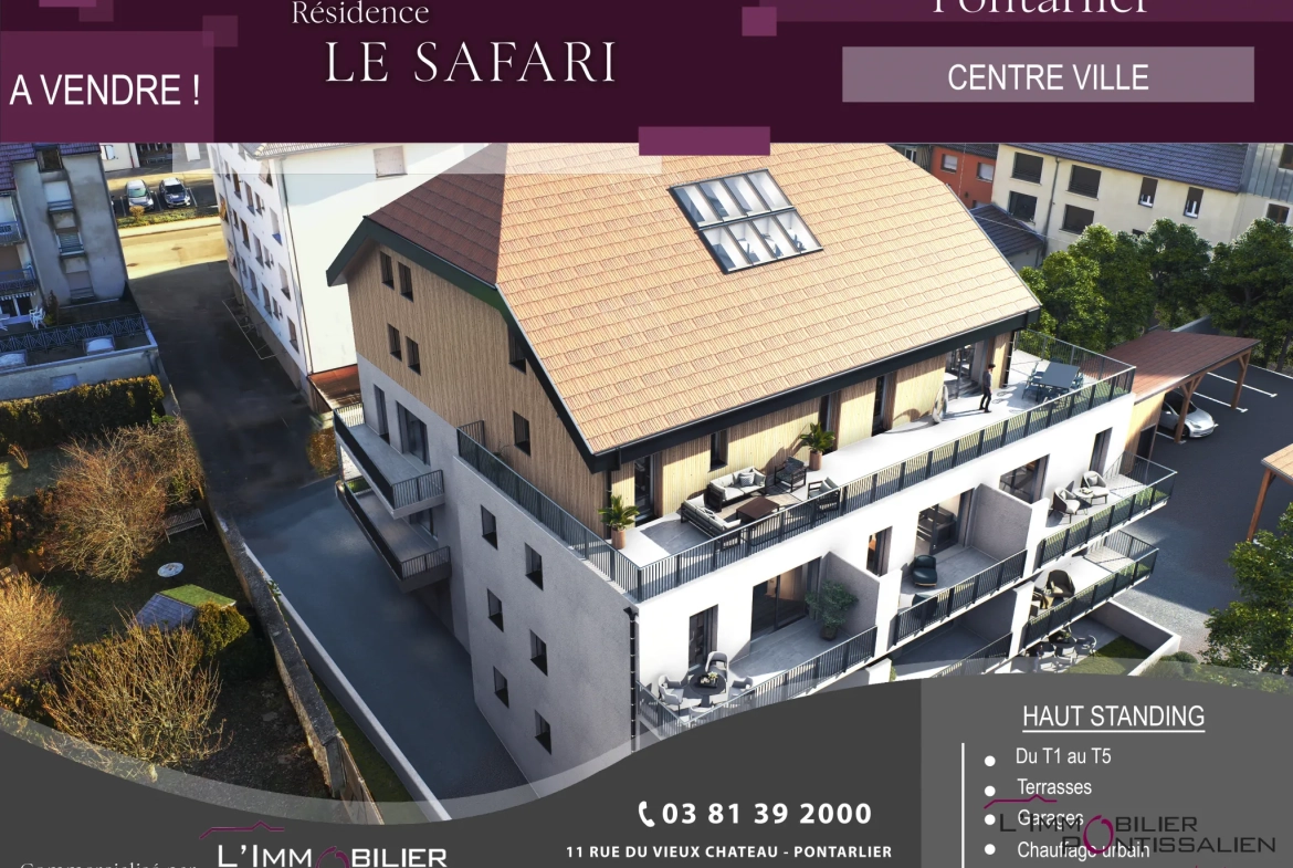 Appartement 2 pièces à Pontarlier proche Porte Saint Pierre avec terrasse 
