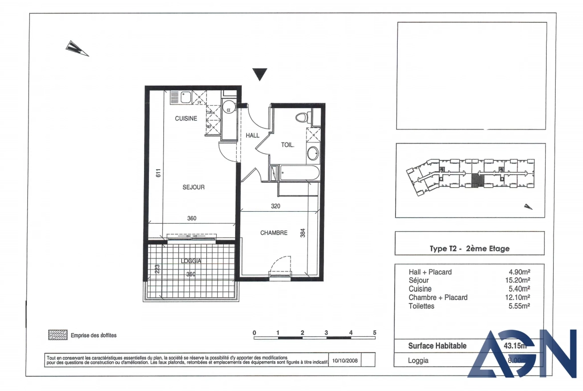 Appartement T2 de 43,15 m² avec terrasse et garage à Montpellier 