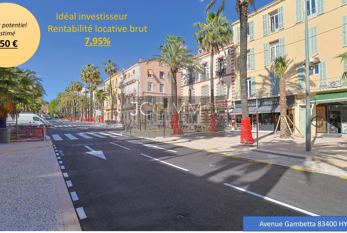 Studio de 33m² à Hyères, emplacement privilégié, excellent investissement locatif 