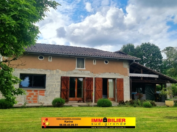 Belle maison à Bazas avec grand jardin et extension à finir