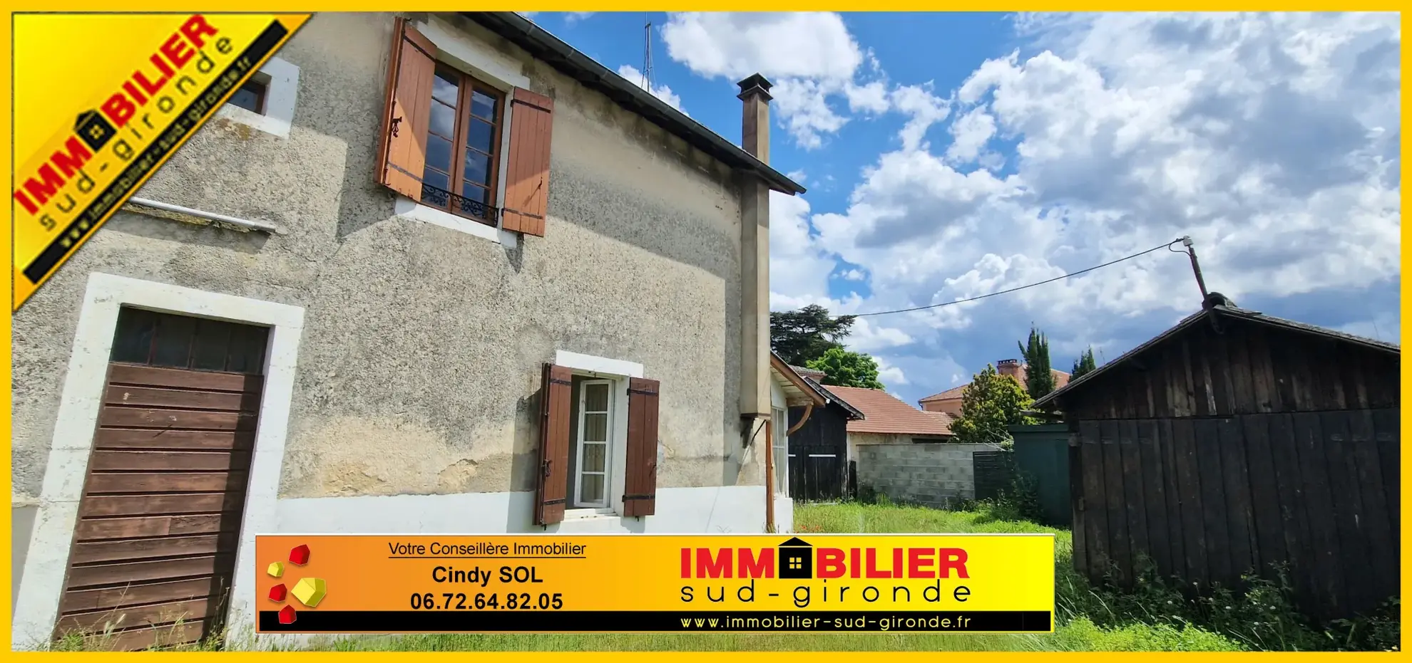 Maison de ville en pierre à Saint Symphorien avec jardin et garage à vendre 
