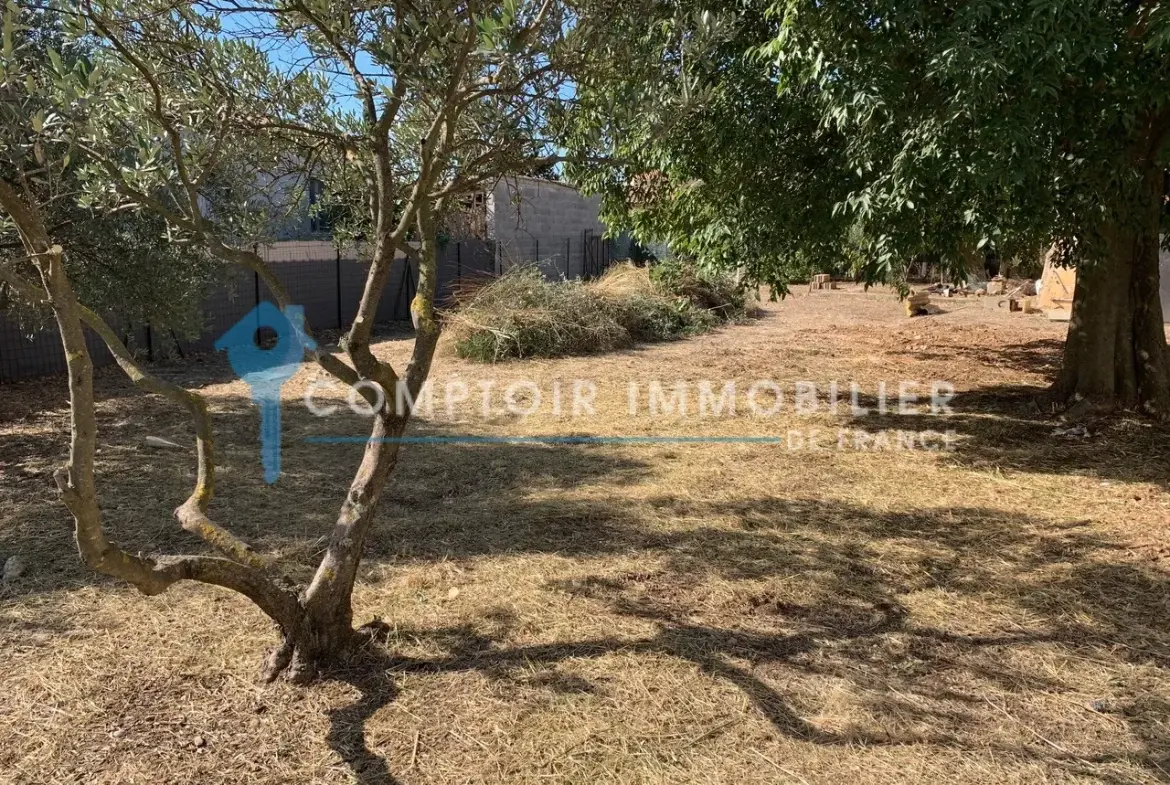 Terrain constructible viabilisé de 410 m² à Saint André de Sangonis 