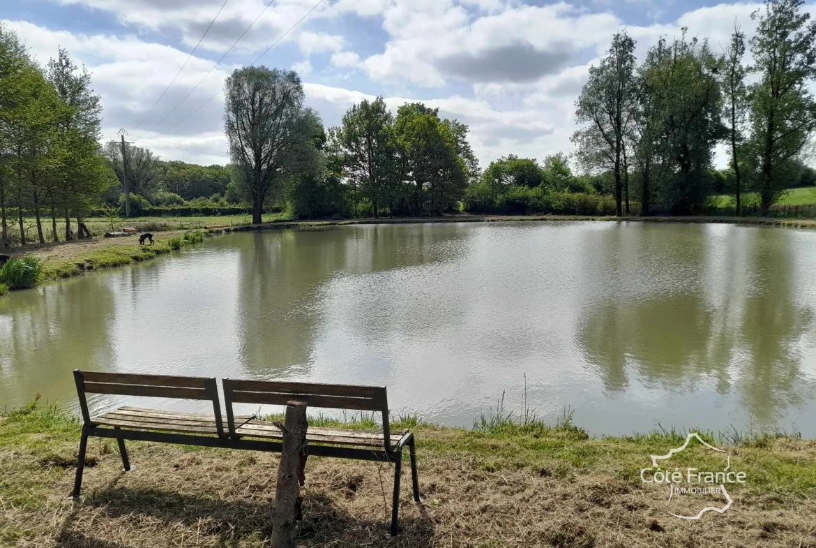 Propriété de 2 hectares avec étang, chalet et ruisseau à Glageon - Idéal pour chasse et pêche 
