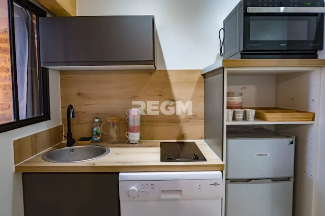 Studio meublé à vendre au cœur de Grenoble avec vue sur la Bastille 
