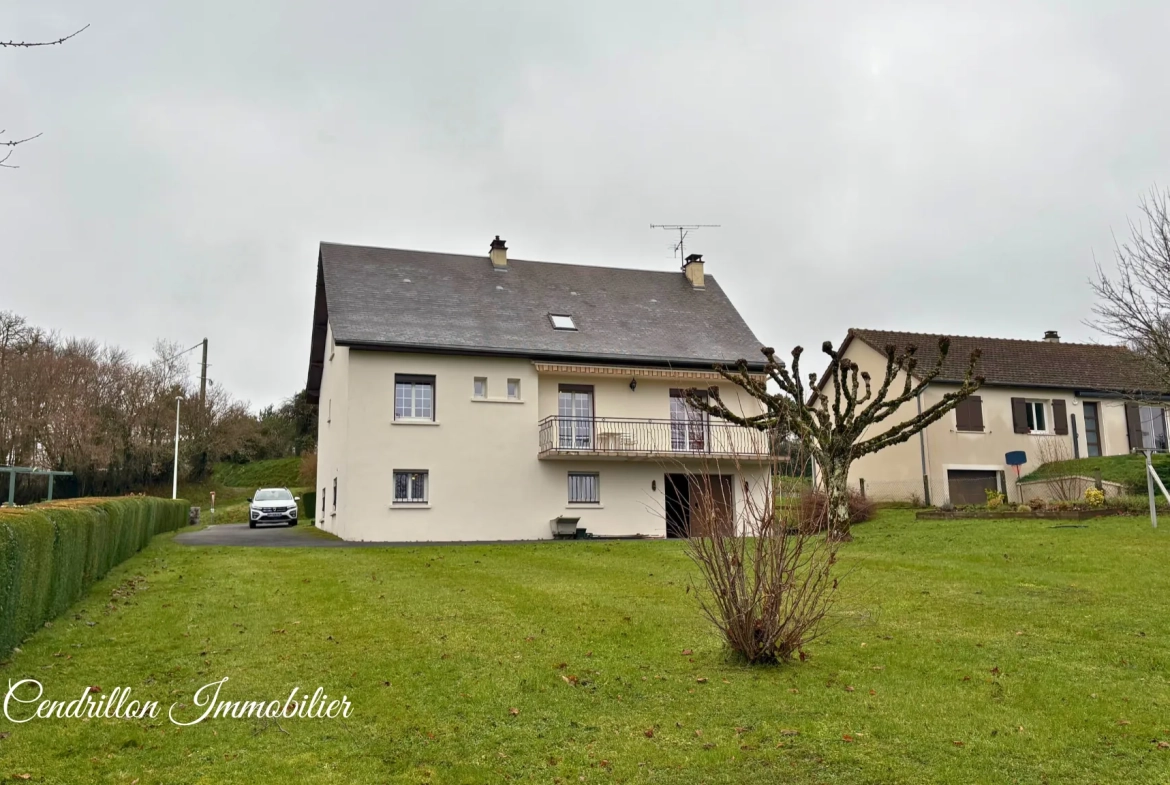 Maison de plain-pied avec 4 chambres, sous-sol et grand terrain à Masbaraud-Mérignat 