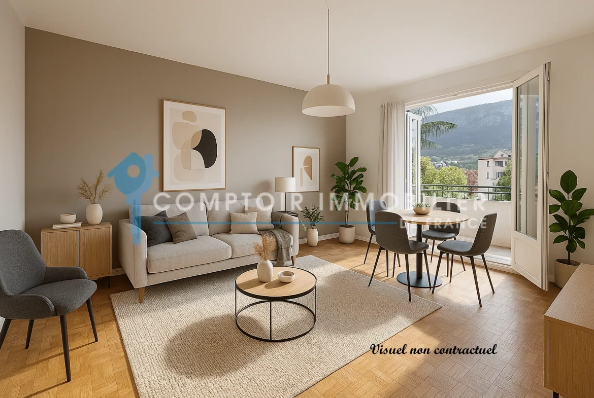 Appartement T3 lumineux avec balcon au dernier étage à Le Pont de Claix 