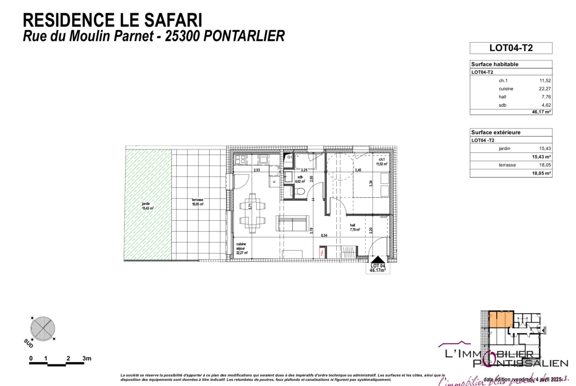 Appartement 2 pièces moderne avec terrasse à Pontarlier 