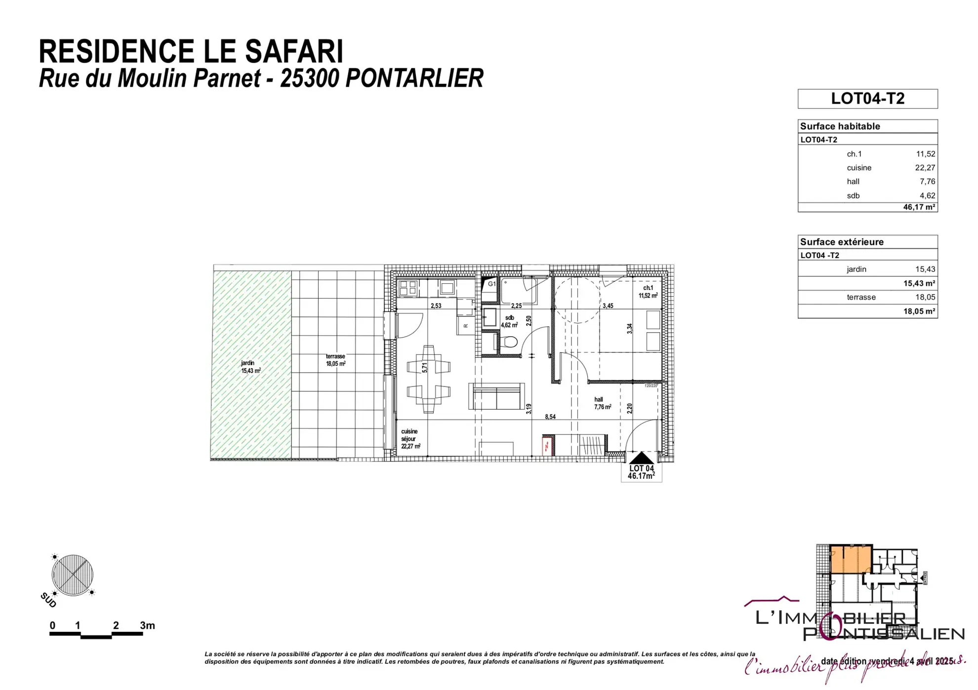 Appartement 2 pièces moderne avec terrasse à Pontarlier 